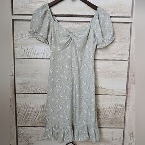 Hollister Floral Sage Green Mini Dress